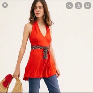 Free People Wrap It Up Halter Red S